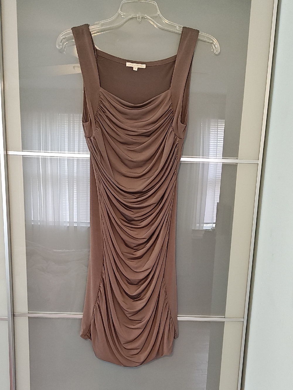My Tribe Taupe Draped Midi Dress